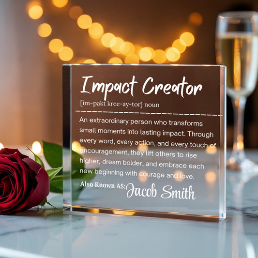 Impact Creator Personalized Acrylic Block – Gift for Co Worker – view 2