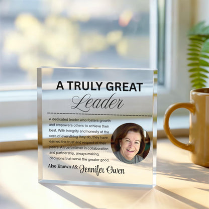 Leader Gift Personalized Photo Acrylic Plaque – Mentor Gift – view 3