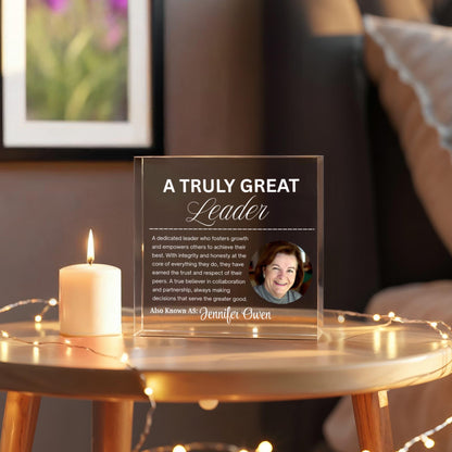Leader Gift Personalized Photo Acrylic Plaque – Mentor Gift – view 4