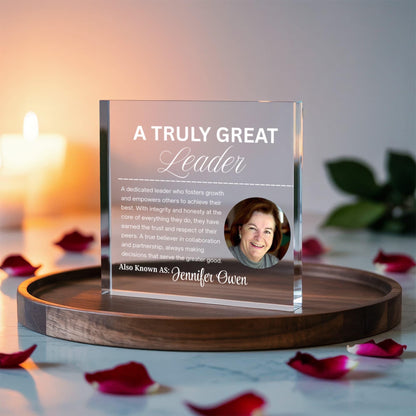 Leader Gift Personalized Photo Acrylic Plaque – Mentor Gift – view 5