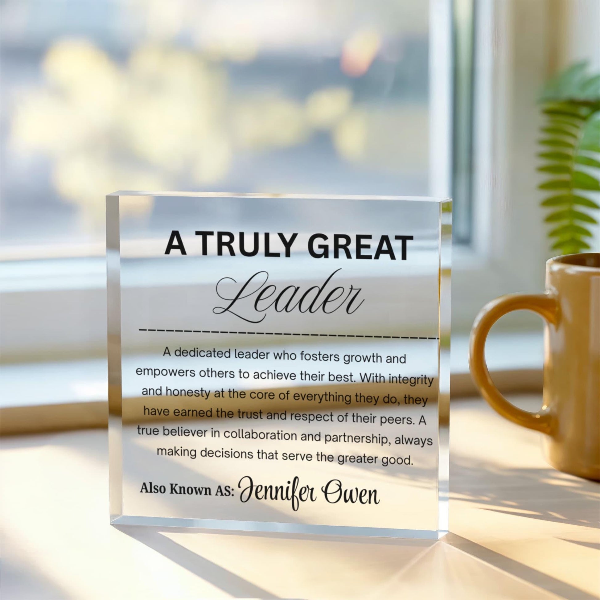 Personalized Gift for Leader Acrylic Block Plaque – Mentor Gift – view 3