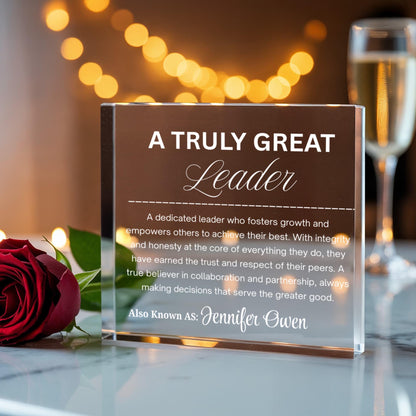 Personalized Gift for Leader Acrylic Block Plaque – Mentor Gift – view 2