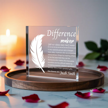 Difference Maker Personalized Acrylic Plaque – Gift for Mentor – view 5