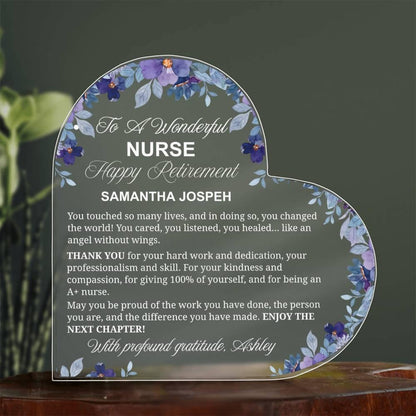 Personalized Nurse Retirement Gift Acrylic Plaque – Retirement Gift