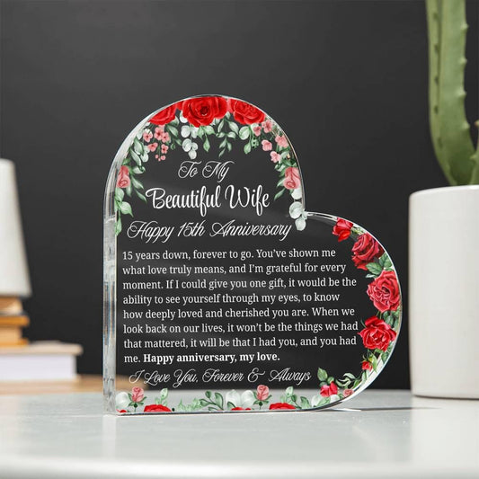 15th Wedding Anniversary Gift Personalized Acrylic Plaque – view 2