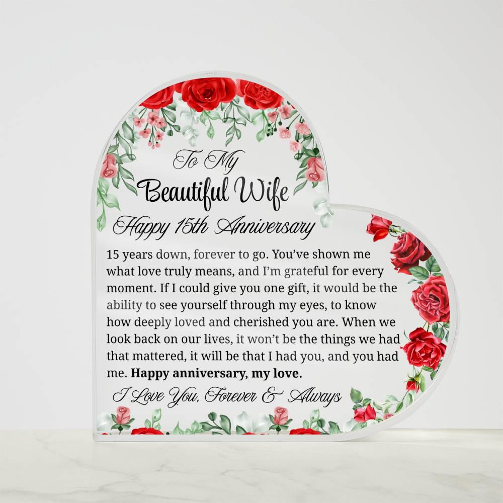 15th Wedding Anniversary Gift Personalized Acrylic Plaque – view 5