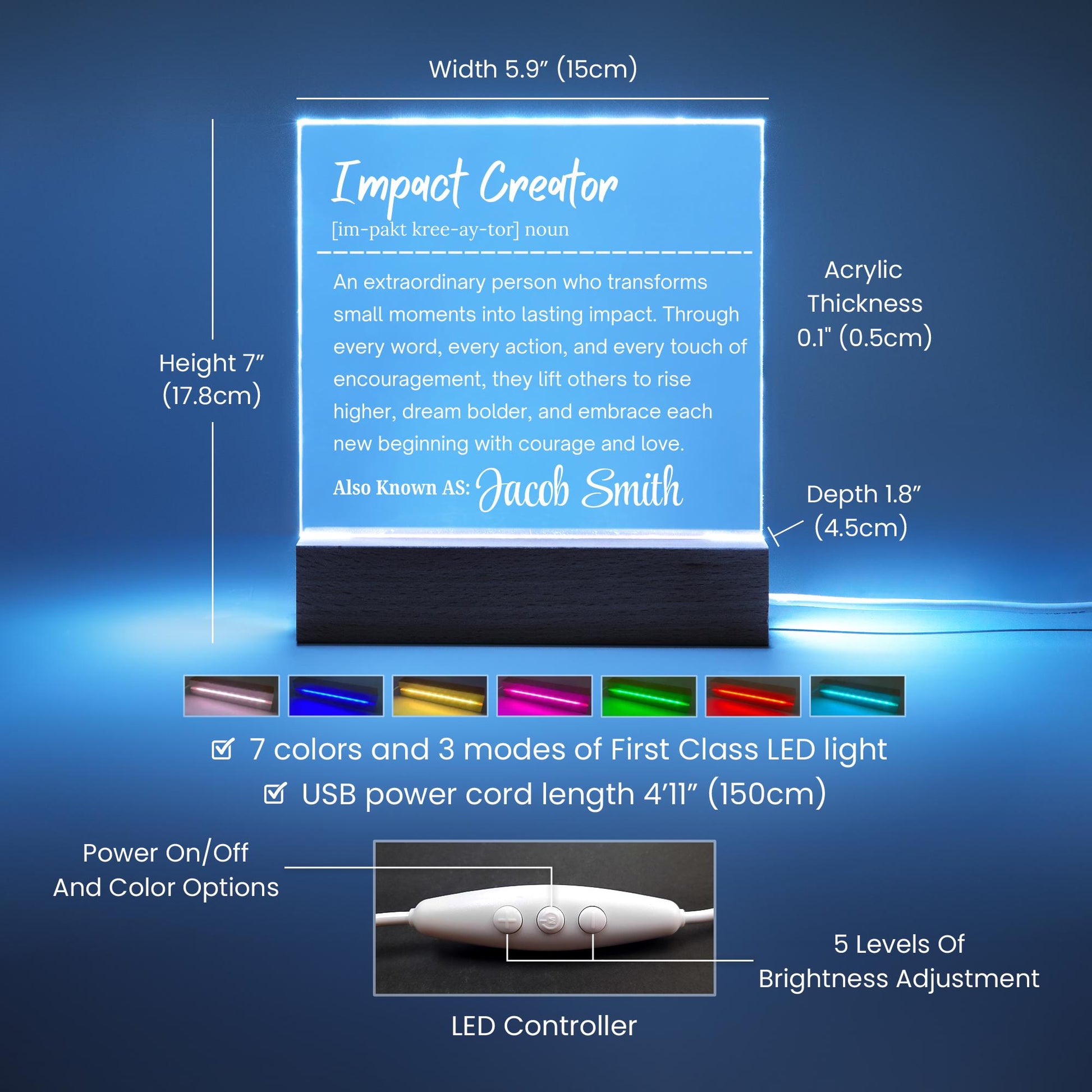 Impact Creator Personalized Acrylic Plaque – Gift for Employee – view 6