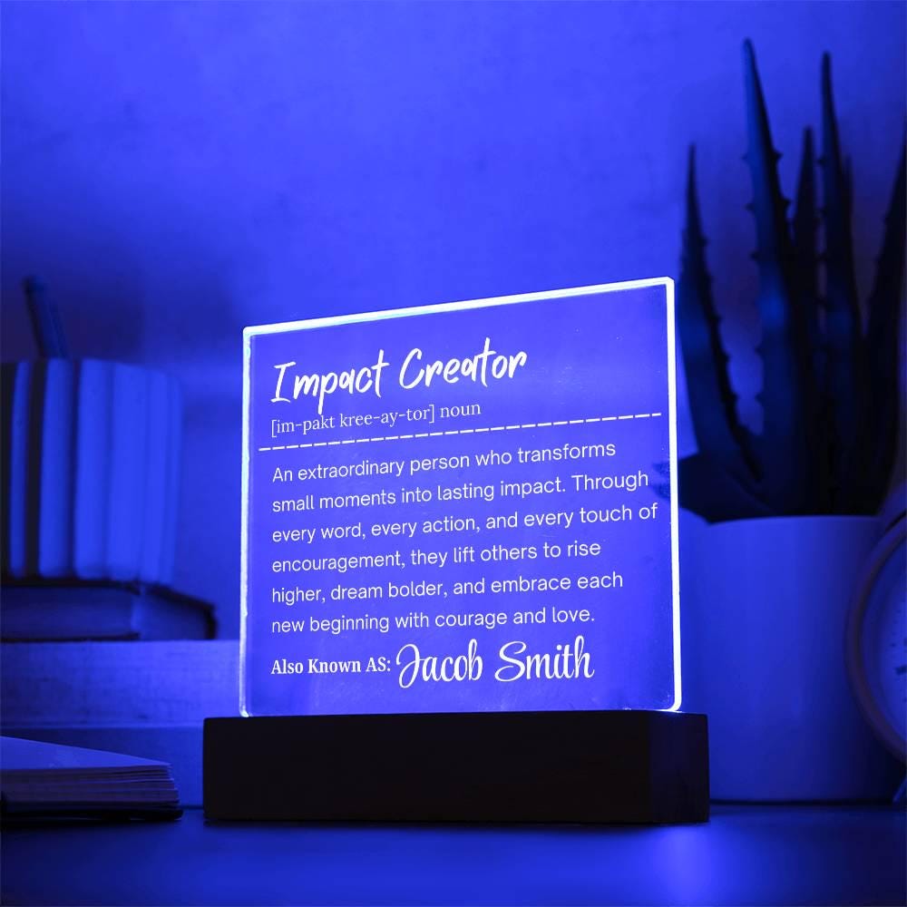 Impact Creator Personalized Acrylic Plaque – Gift for Employee – view 3