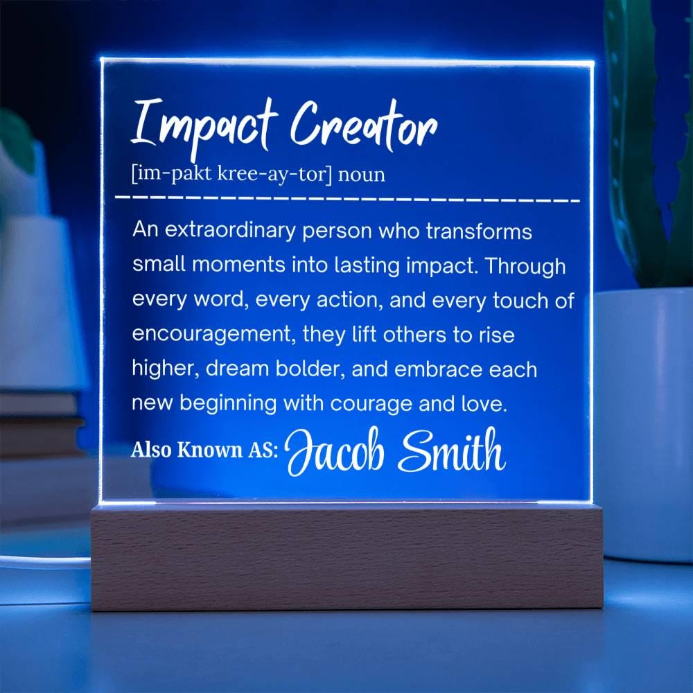 Impact Creator Personalized Acrylic Plaque – Gift for Employee – view 5
