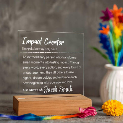 Impact Creator Personalized Acrylic Plaque – Gift for Employee – view 10