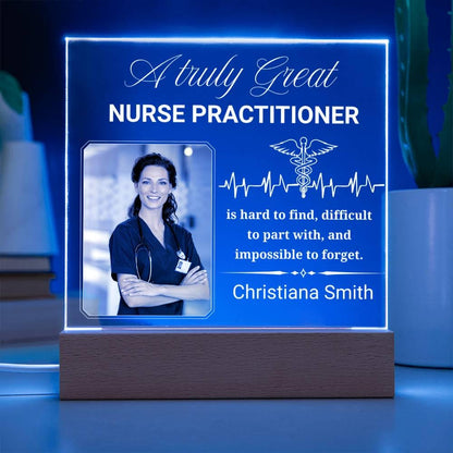 Nurse Practitioner Gift Personalized Acrylic Plaque With LED Base – view 5