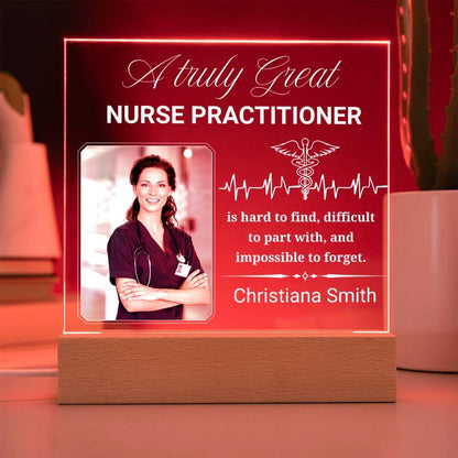 Nurse Practitioner Gift Personalized Acrylic Plaque With LED Base – view 9