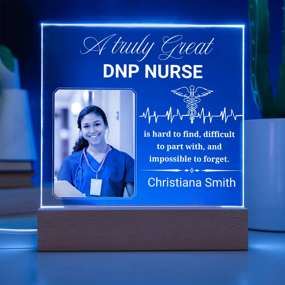 DNP Nurse Gift Personalized Acrylic Plaque With LED Base – view 6