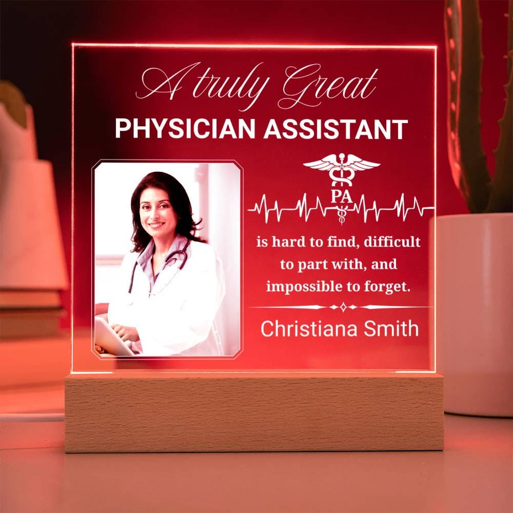 Physician Assistant Gift Personalized Photo Acrylic Plaque With LED – view 9
