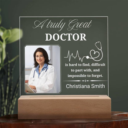 Personalized Doctor Gift Photo Acrylic Plaque With LED Base – view 10