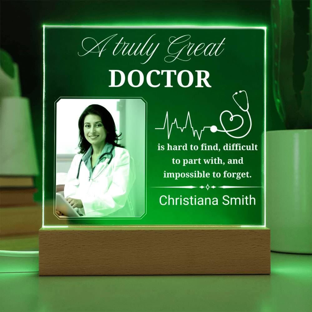 Personalized Doctor Gift Photo Acrylic Plaque With LED Base – view 9