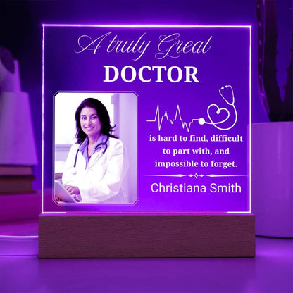 Personalized Doctor Gift Photo Acrylic Plaque With LED Base – view 5