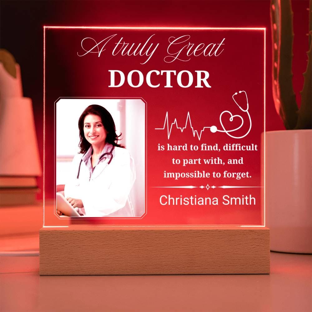 Personalized Doctor Gift Photo Acrylic Plaque With LED Base – view 6