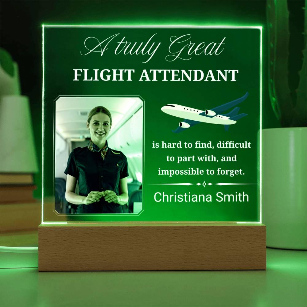 Flight Attendant Gift Personalized Acrylic Plaque With LED Base – view 9