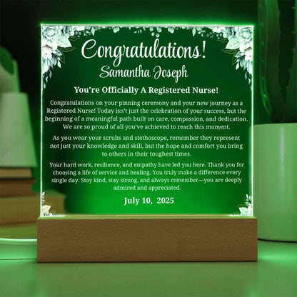 Registered Nurse Graduation Gift Personalized Acrylic Plaque – view 9