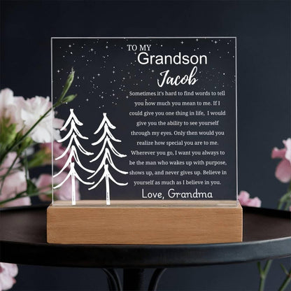 Personalized Grandson Gift Acrylic Plaque – Birthday Gift for Grandson – view 2