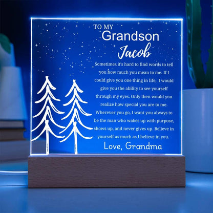 Personalized Grandson Gift Acrylic Plaque – Birthday Gift for Grandson – view 4