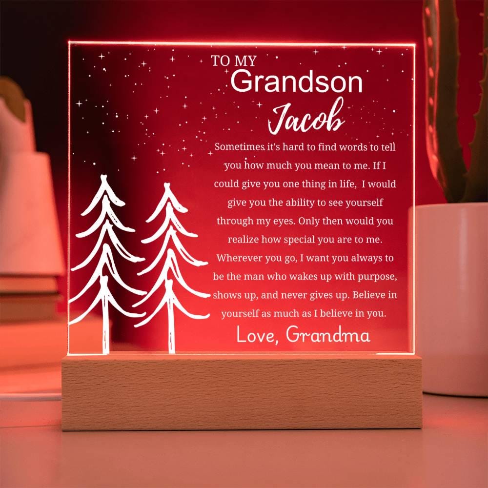 Personalized Grandson Gift Acrylic Plaque – Birthday Gift for Grandson – view 8