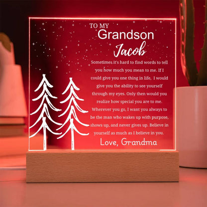 Personalized Grandson Gift Acrylic Plaque – Birthday Gift for Grandson – view 8