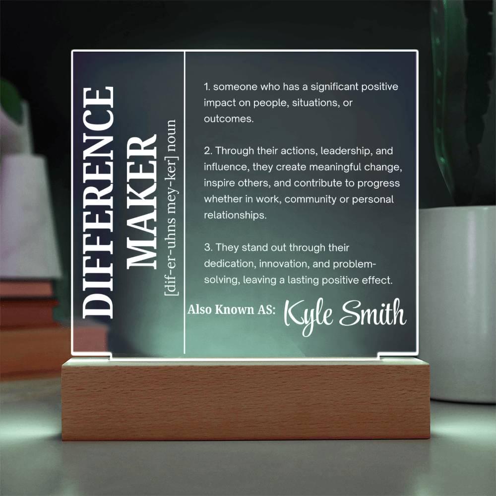 Difference Maker Personalized Acrylic Sign – Mentor Appreciation Gift – view 8