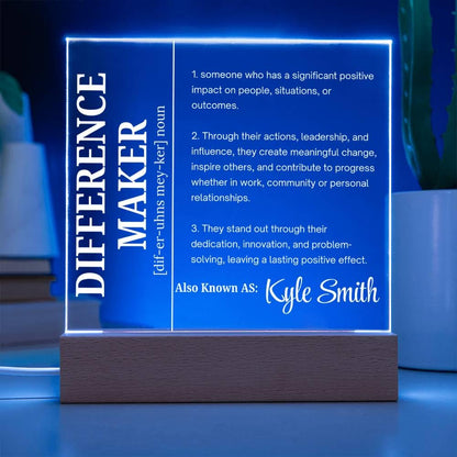 Difference Maker Personalized Acrylic Sign – Mentor Appreciation Gift – view 2