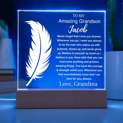 Personalized Grandson Gift Acrylic Sign – view 5