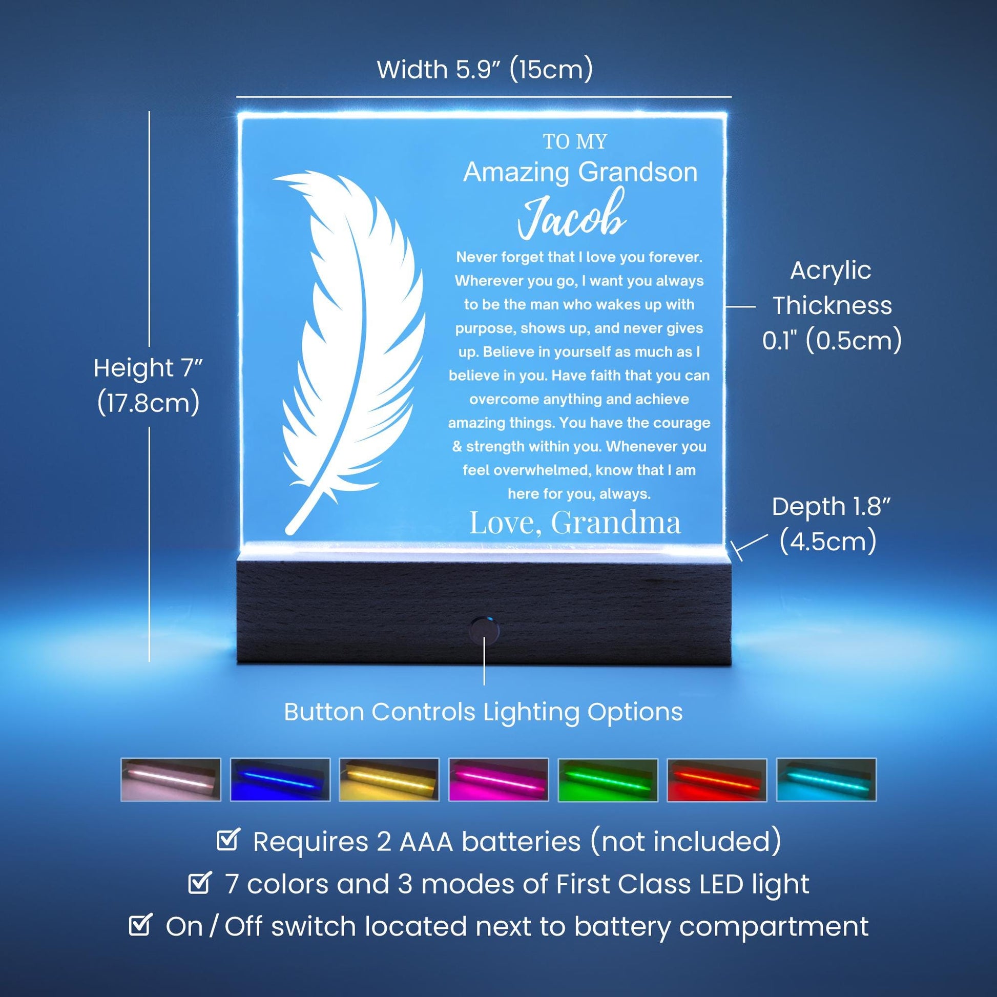 Personalized Grandson Gift Acrylic Sign – view 7