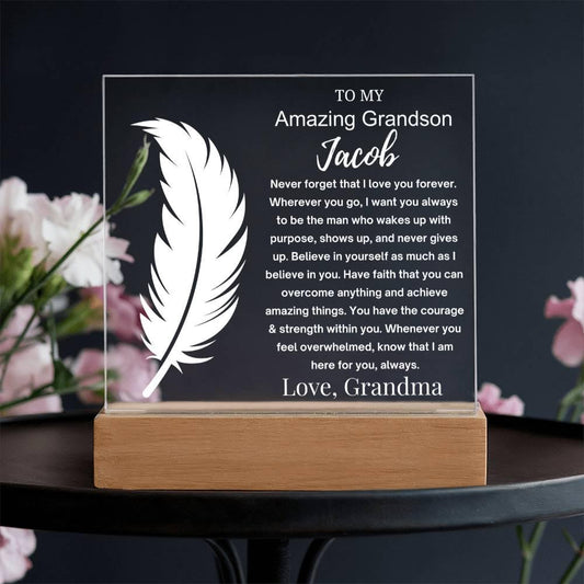 Personalized Grandson Gift Acrylic Sign – view 2