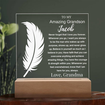 Personalized Grandson Gift Acrylic Sign – view 9