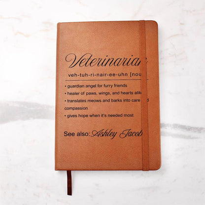 Veterinarian Gift Personalized Vegan Leather Journal – Gift for Vet – view 8