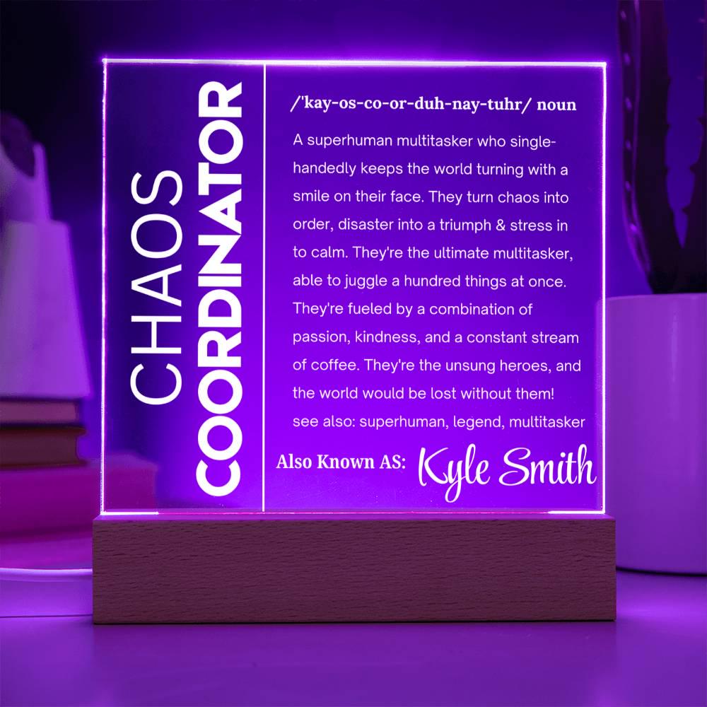 Chaos Coordinator Personalized Acrylic Plaque – Project Manager Gift – view 4