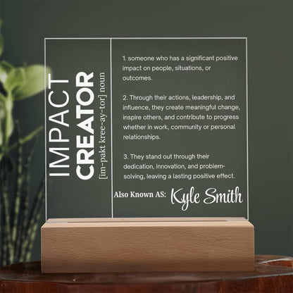 Impact Creator Personalized Acrylic Plaque – Corporate Gift – view 8