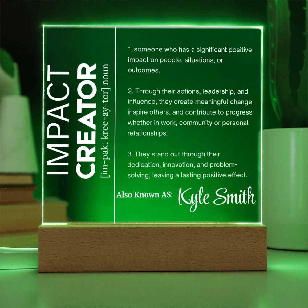 Impact Creator Personalized Acrylic Plaque – Corporate Gift – view 9