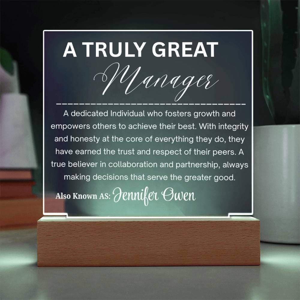 Personalized Manager Gift Acrylic Plaque – Nurse Manager Thank You