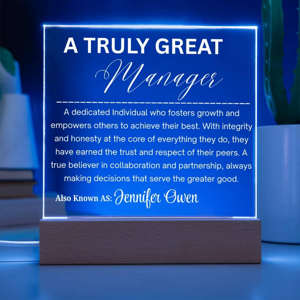 Personalized Manager Gift Acrylic Plaque – Nurse Manager Thank You – view 4