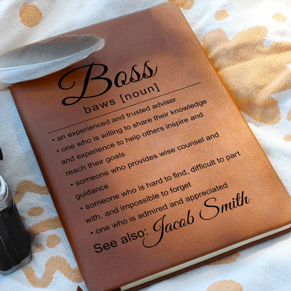 Personalized Gift for Boss Vegan Leather Journal – Corporate Gift