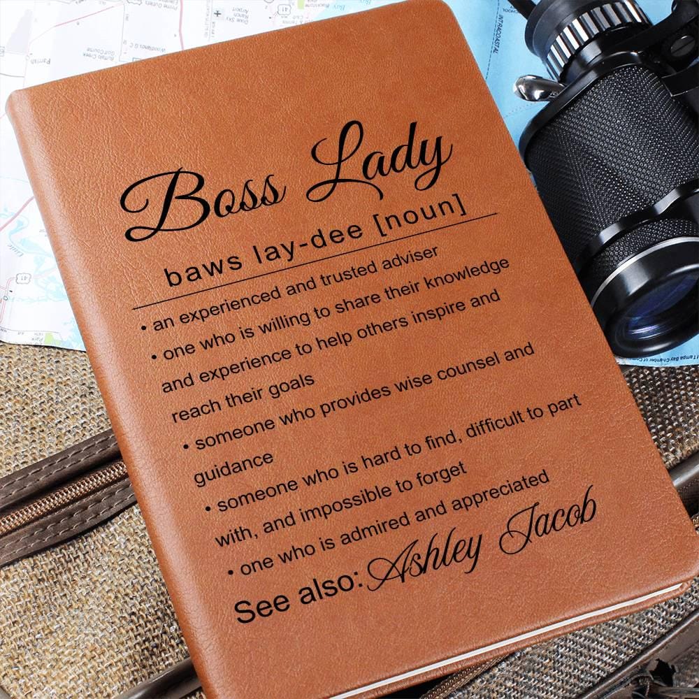 Personalized Boss Lady Gift Vegan Leather Journal – Bosses Day Gift – view 2