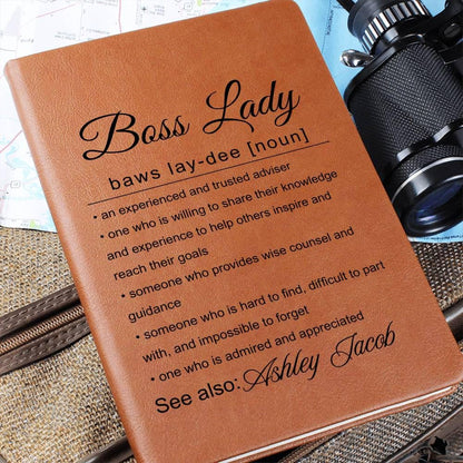 Personalized Boss Lady Gift Vegan Leather Journal – Bosses Day Gift – view 2