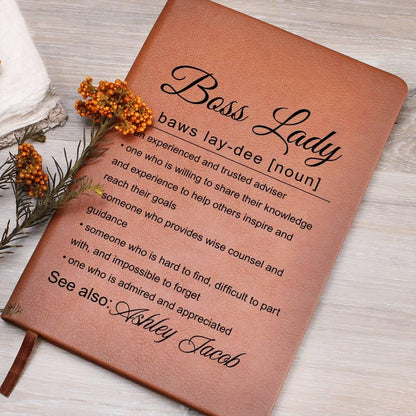 Personalized Boss Lady Gift Vegan Leather Journal – Bosses Day Gift – view 3