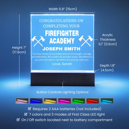 Personalized Firefighter Academy Graduation Gift Acrylic Plaque – view 6