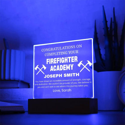 Personalized Firefighter Academy Graduation Gift Acrylic Plaque – view 4