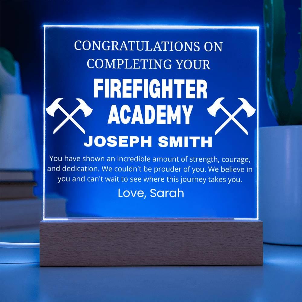 Personalized Firefighter Academy Graduation Gift Acrylic Plaque – view 10