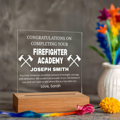 Personalized Firefighter Academy Graduation Gift Acrylic Plaque – view 9