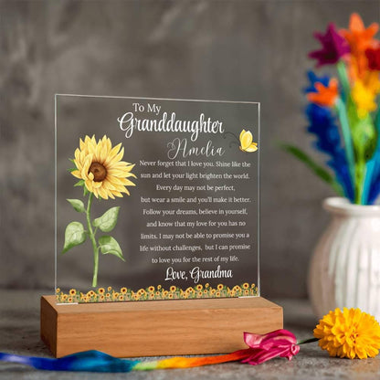 To My Granddaughter Personalized Acrylic Plaque – Gift from Grandma – view 7