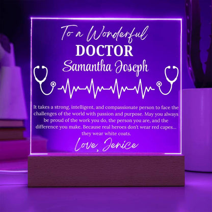Personalized Doctor Gift Acrylic Plaque – Retirement Gift for Doctor – view 3